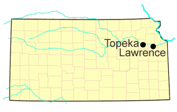 Annette Billings map: Topeka, Lawrence